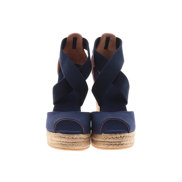 TORY BURCH Solid Denim Blue Espadrille Wedge Platform Sandal - US 7.5 - Picture 3 of 11